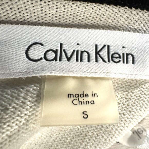 Calvin Klein Stylish Black, White and Tan Color Bloc long sleeve Dress size S - Picture 6 of 7
